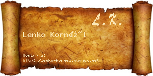 Lenko Kornél névjegykártya