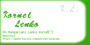 kornel lenko business card